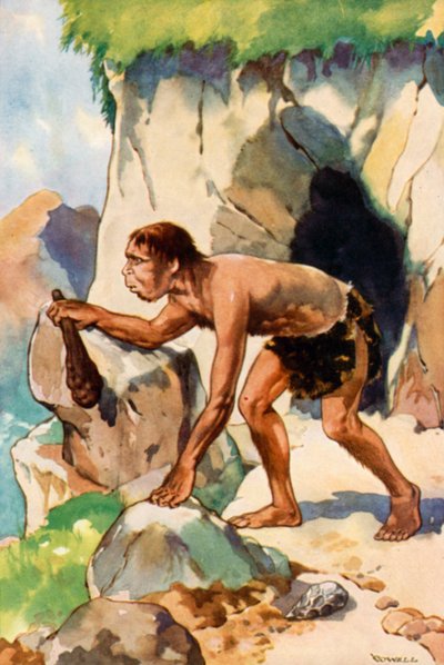 A Man of the Early Stone Age by Gebhard Fugel